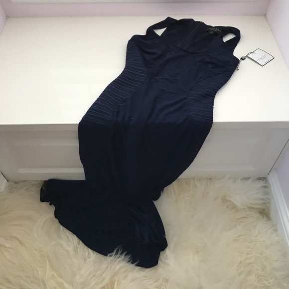 LAUNDRY BY SHELLI SEGAL PANELED SIDE SLIT GOWN - Picture 2 of 5